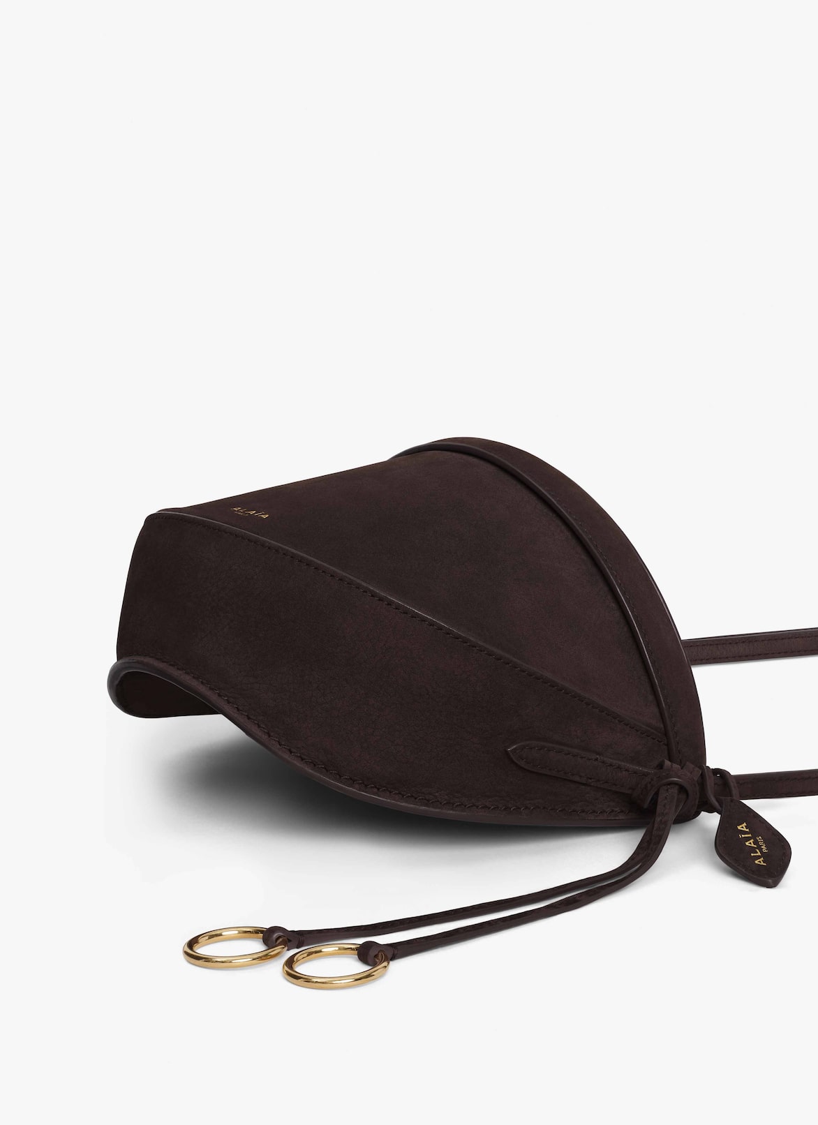 HIP BAG IN NUBUCK ALAÏA DARK BROWN HIP BAG IN NUBUCK